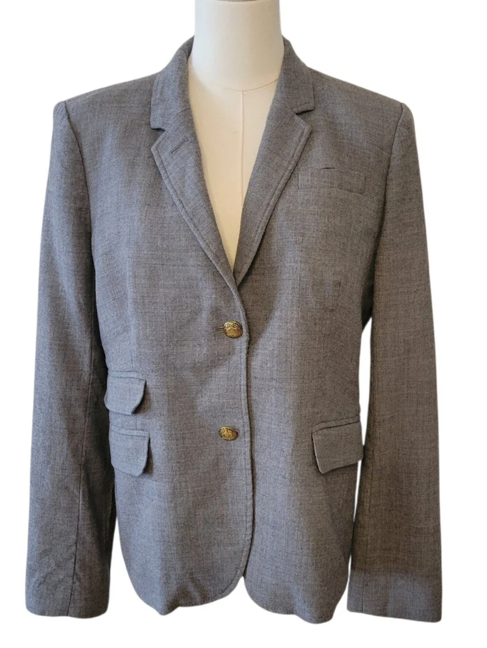 J. Crew Gray Schoolboy Wool Blazer Jacket Size 12
